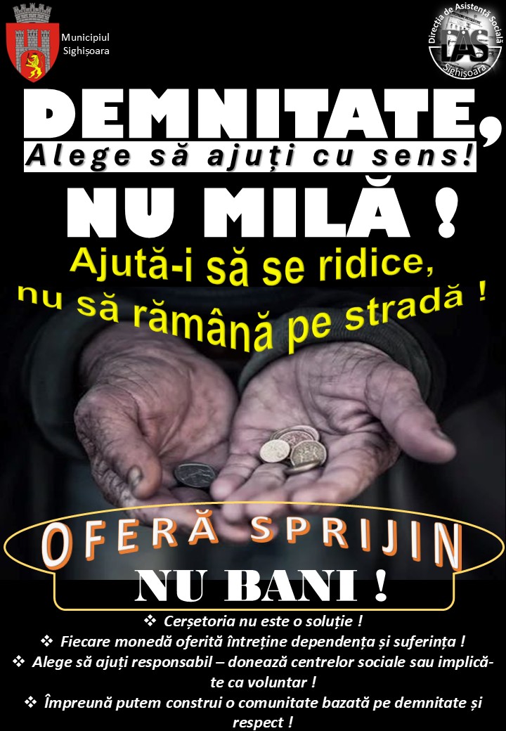 O nouă campanie de combatere a cerșetoriei în Sighișoara